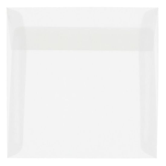 Picture of JAM Paper Translucent Vellum Invitation Envelopes, 8 1/2in x 8 1/2in, Gummed Seal, Clear, Pack Of 25