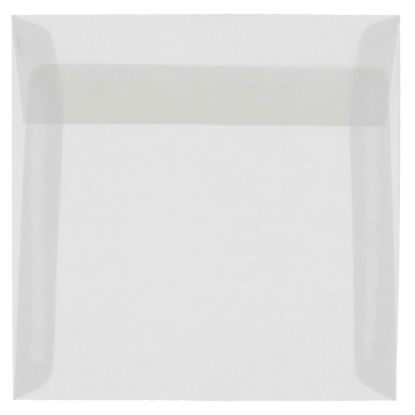 Picture of JAM Paper Translucent Vellum Invitation Envelopes, 9 1/2in x 9 1/2in, Gummed Seal, Clear, Pack Of 25