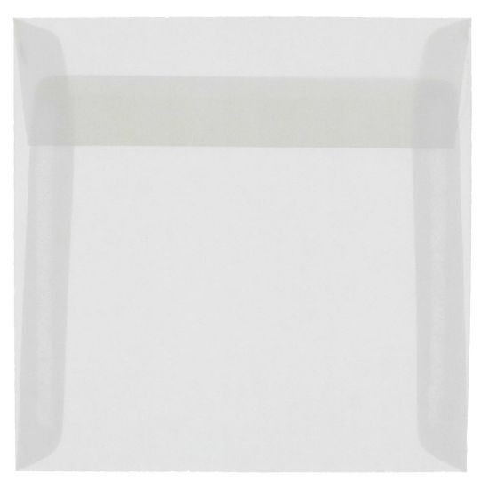 Picture of JAM Paper Translucent Vellum Invitation Envelopes, 9 1/2in x 9 1/2in, Gummed Seal, Clear, Pack Of 25