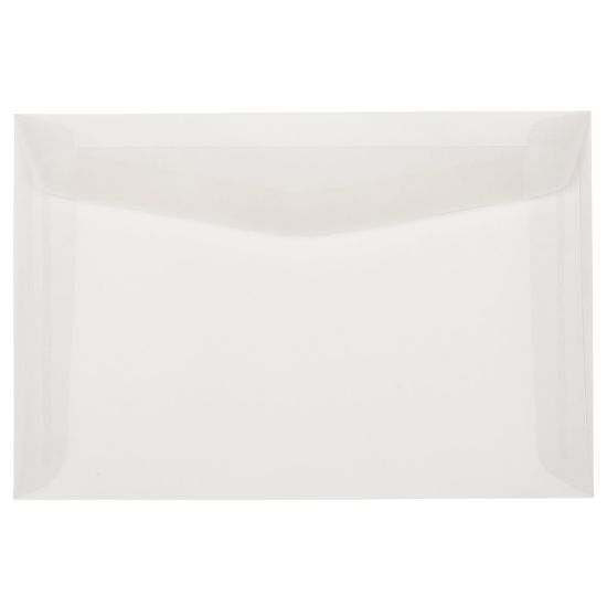 Picture of JAM Paper Booklet Envelopes, 6in x 9in, Gummed Seal, Clear, Pack Of 25