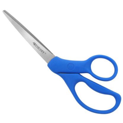 Picture of Westcott All Purpose Preferred Stainless Steel Scissors, 8in, Bent, Blue