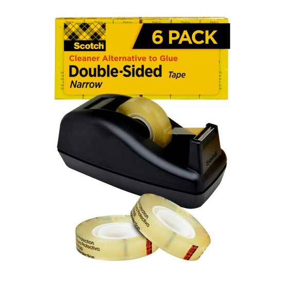 Picture of Scotch Permanent Double-Sided Tape With C40 Dispenser, 1/2in x 900in, Pack Of 6