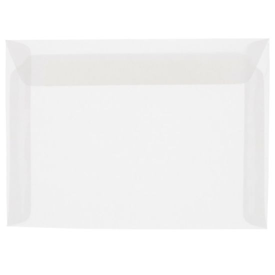 Picture of JAM Paper Booklet Translucent Vellum Envelopes, 8 3/4in x 11 1/2in, Gummed Seal, Clear, Pack of 25