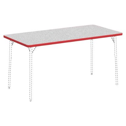 Picture of Lorell Classroom Rectangular Activity Table Top, 60inW x 30inD, Gray Nebula/Red