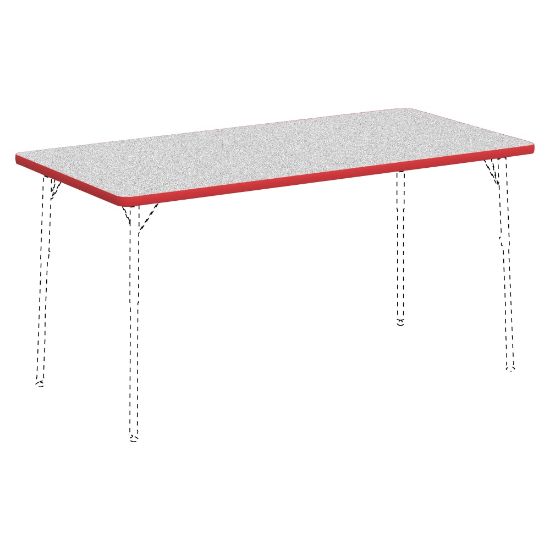 Picture of Lorell Classroom Rectangular Activity Table Top, 60inW x 30inD, Gray Nebula/Red