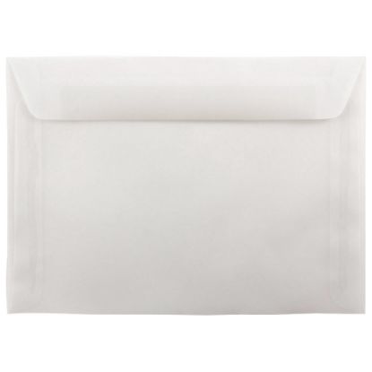 Picture of JAM Paper Booklet Envelopes, 7 1/2in x 10 1/2in, Gummed seal, Clear, Pack Of 25