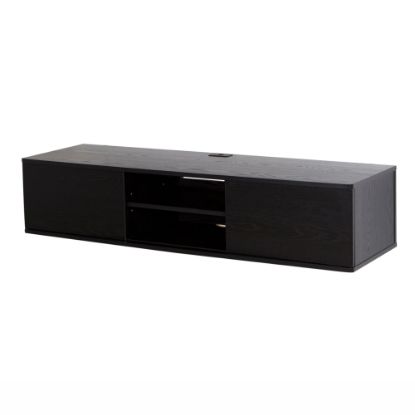 Picture of South Shore Agora 56in Wide Wall Mounted Media Console, Black Oak