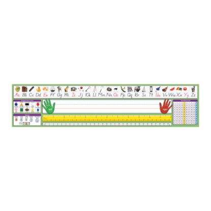 Picture of North Star Teacher Resources Adhesive Desk Plates, 4in x 17 1/2in, Primary Modern Manuscript, Pre-K - Grade 8, Pack Of 36 Plates, Set Of 2 Packs