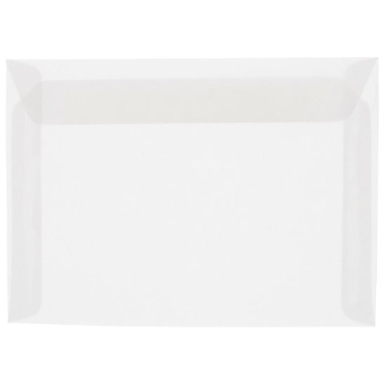 Picture of JAM Paper Booklet Envelopes, #13, Gummed Seal, Clear, Pack Of 25