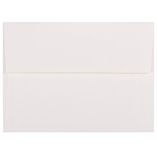 Picture of JAM Paper Booklet Invitation Envelopes, A6, Gummed Seal, Strathmore, Bright White Laid, Pack Of 25