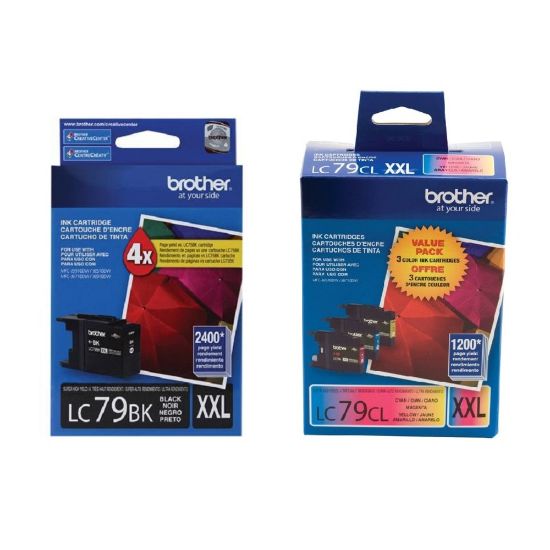 Picture of Brother LC79 4-Color Black; Cyan; Magenta; Yellow Super-High-Yield Ink Cartridges, Pack Of 4 Cartridges, LC79SET-OD