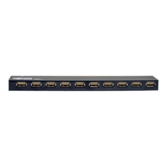 Picture of Tripp Lite 10-Port USB 2.0 Mobile Hi-Speed Hub Notebook Laptop Bus Power AC - Hub - 10 x USB 2.0 - desktop