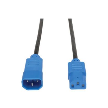 Picture of Eaton Tripp Lite Series PDU Power Cord, C13 to C14 - 10A, 250V, 18 AWG, 4 ft. (1.22 m), Blue - Power extension cable - IEC 60320 C14 to power IEC 60320 C13 - AC 100-250 V - 10 A - 4 ft - black, blue