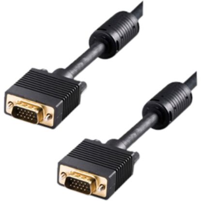 Picture of 4XEM Dual Ferrite VGA Cable - 6 ft VGA Video Cable for Video Device - First End: 1 x 15-pin HD-15 - Male - Second End: 1 x 15-pin HD-15 - Male - Black