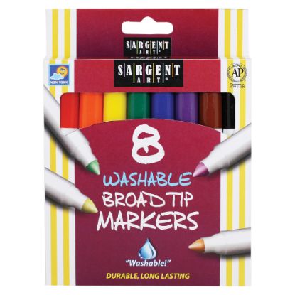 Picture of Sargent Art Washable Markers, Broad Tip, Assorted Colors, Box Of 8