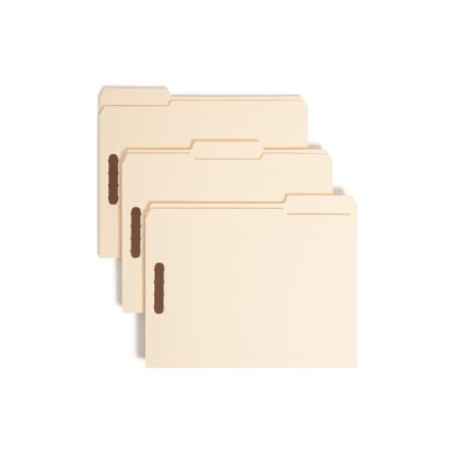 Picture of Smead Manila Reinforced Tab Fastener Folders With Two Fasteners, 1/3 Cut, Letter Size, Pack Of 50