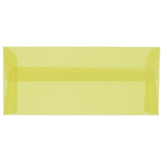 Picture of JAM Paper #10 Business Booklet Envelopes, Translucent, Gummed Closure, Primary Yellow, Pack Of 25