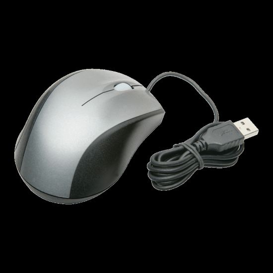 Picture of SKILCRAFT Optical Ergonomic Mouse, Black/Silver (AbilityOne 7025-01-618-4138 )