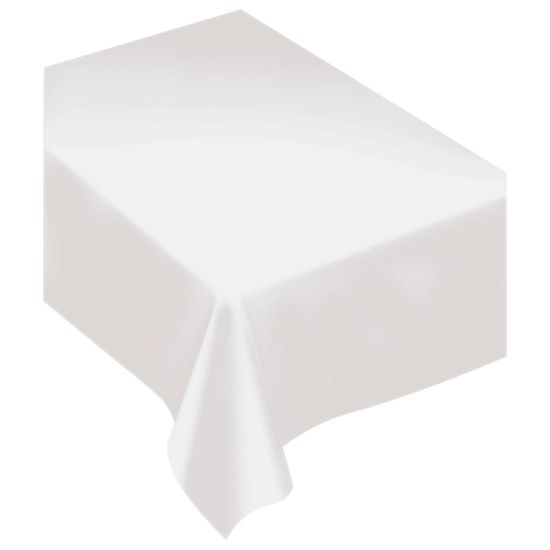 Picture of Amscan Rectangular Fabric Table Covers, 60in x 80in, Frosty White, Pack Of 2 Table Covers