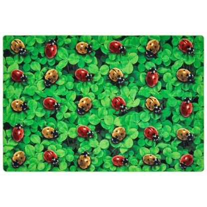 Picture of Carpets for Kids Pixel Perfect Collection Real Ladybug Seating Rug, 6ft x 9ft, Green