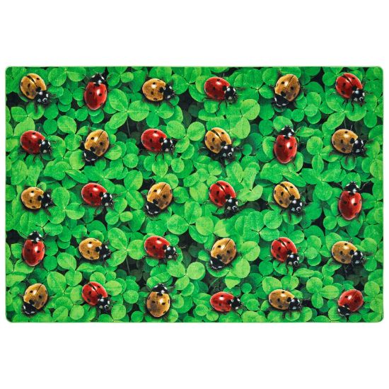 Picture of Carpets for Kids Pixel Perfect Collection Real Ladybug Seating Rug, 6ft x 9ft, Green