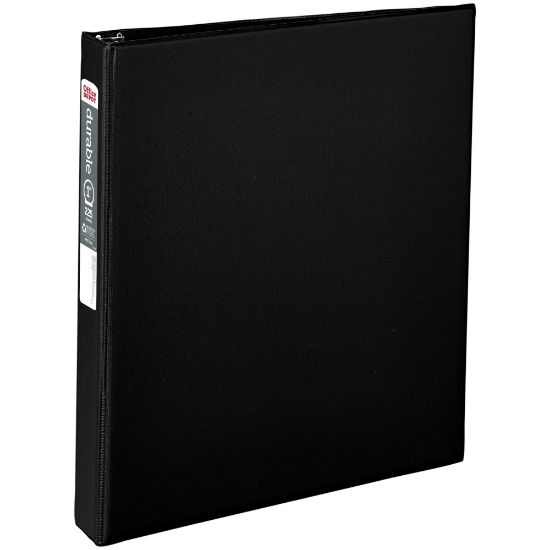 Picture of Office Depot Brand Nonstick 3-Ring Binder, 1in Round Rings, Black