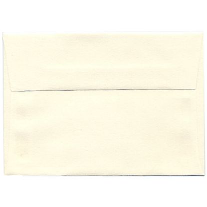 Picture of JAM Paper Booklet Envelopes (Strathmore Paper), #4 Bar (A1), Gummed Seal, Strathmore Natural White Laid, Pack Of 25