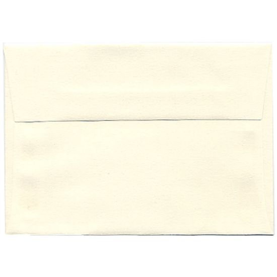 Picture of JAM Paper Booklet Envelopes (Strathmore Paper), #4 Bar (A1), Gummed Seal, Strathmore Natural White Laid, Pack Of 25