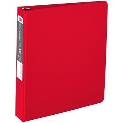 Picture of Office Depot Brand Nonstick 3-Ring Binder, 1 1/2in Round Rings, Red