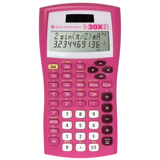 Picture of Texas Instruments TI-30X IIS Solar Scientific Calculator, Pink