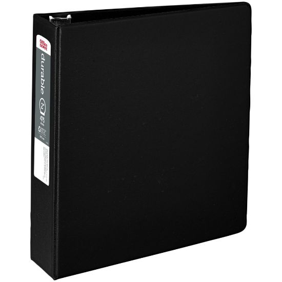 Picture of Office Depot Brand Nonstick 3-Ring Binder, 2in Round Rings, Black