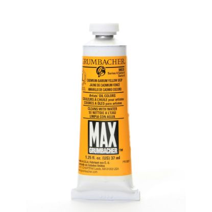 Picture of Grumbacher Max Water Miscible Oil Colors, 1.25 Oz, Cadmium Barium Yellow Deep