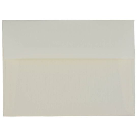 Picture of JAM Paper Booklet Invitation Envelopes, A7, Gummed Seal, Laid Finish, Strathmore Natural White, Pack Of 25