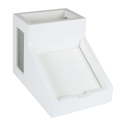 Picture of Victor Pure White Collection Pencil Cup With Note Holder, 4inH x 4 1/2inW x 6 3/10inD, White