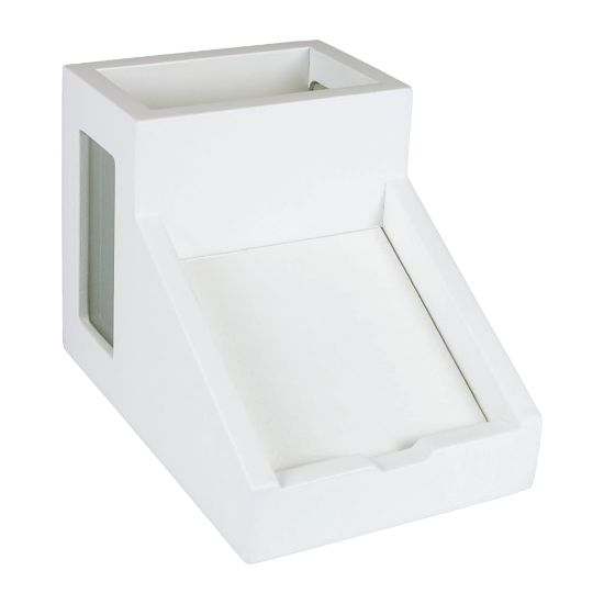 Picture of Victor Pure White Collection Pencil Cup With Note Holder, 4inH x 4 1/2inW x 6 3/10inD, White