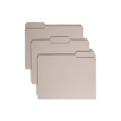 Picture of Smead Color File Folders, Letter Size, 1/3 Cut, Gray, Box Of 100