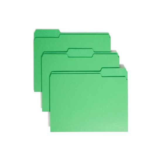 Picture of Smead Color File Folders, Letter Size, 1/3 Cut, Green, Box Of 100