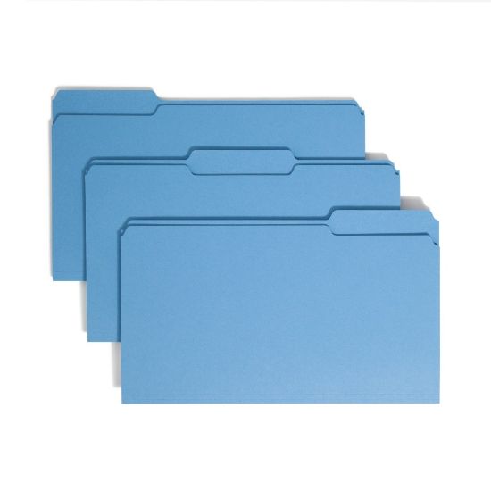 Picture of Smead Color File Folders, Letter Size, 1/3 Cut, Blue, Box Of 100