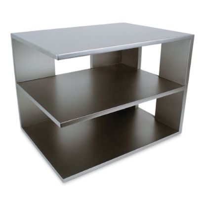 Picture of Victor Classic Silver Collection Corner Shelf, 13 1/2inH x 13 1/2inW x 10 1/2inD, Silver