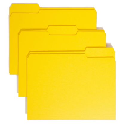 Picture of Smead Color File Folders, Letter Size, 1/3 Cut, Yellow, Box Of 100