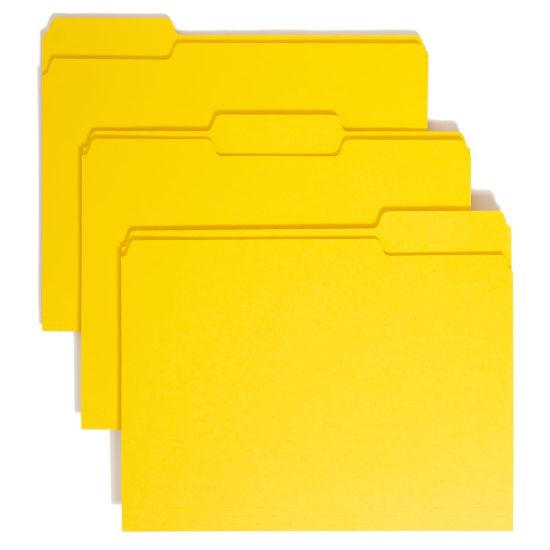 Picture of Smead Color File Folders, Letter Size, 1/3 Cut, Yellow, Box Of 100