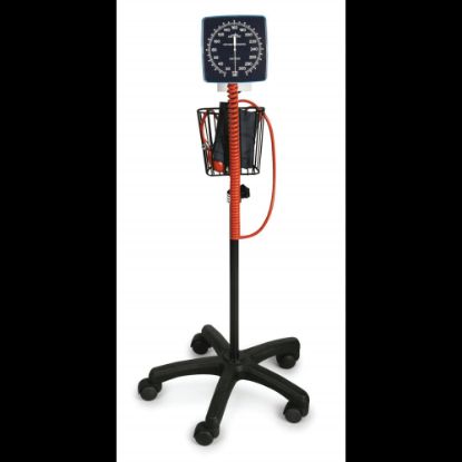 Picture of Medline Latex-Free Mobile Aneroid Blood Pressure Monitor, Adult, Black/Orange