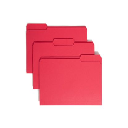 Picture of Smead Color File Folders, Letter Size, 1/3 Cut, Red, Box Of 100