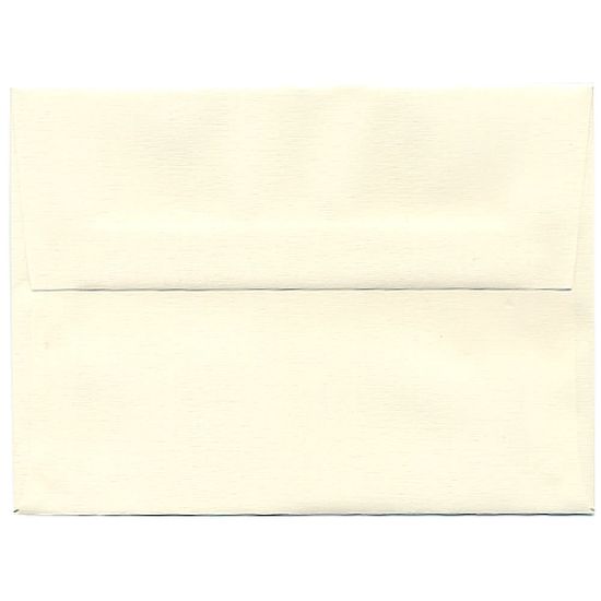 Picture of JAM Paper Booklet Invitation Envelopes, A6, Gummed Seal, Via Linen, 30% Recycled, Natural White, Pack Of 25