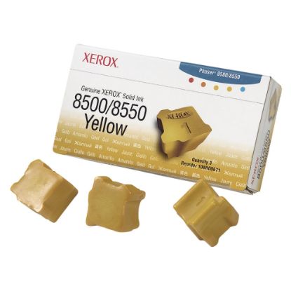 Picture of Xerox 8500 Phaser Yellow Solid Ink, Pack Of 3, 108R00671