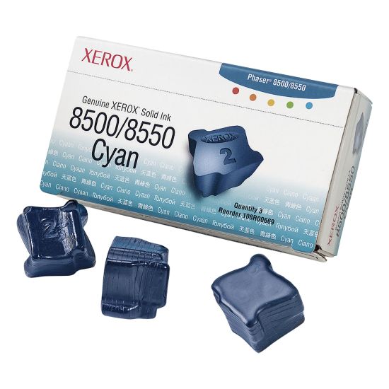 Picture of Xerox 8500 Phaser Cyan Solid Ink, Pack Of 3, 108R00669