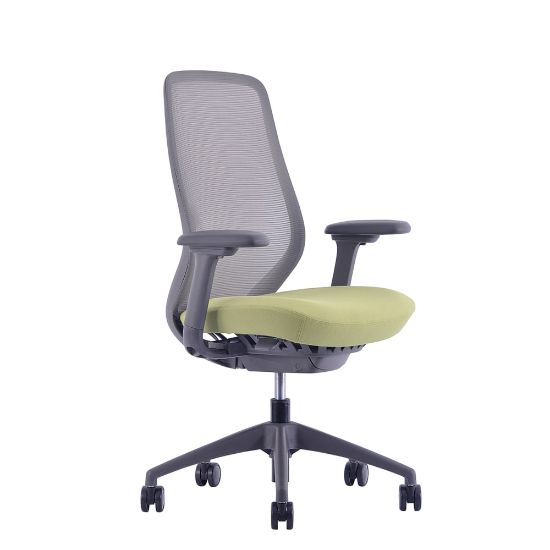 Picture of WorkPro 6000 Series Multifunction Ergonomic Mesh/Fabric High-Back Executive Chair, Gray Frame/Lime Seat, BIFMA Compliant