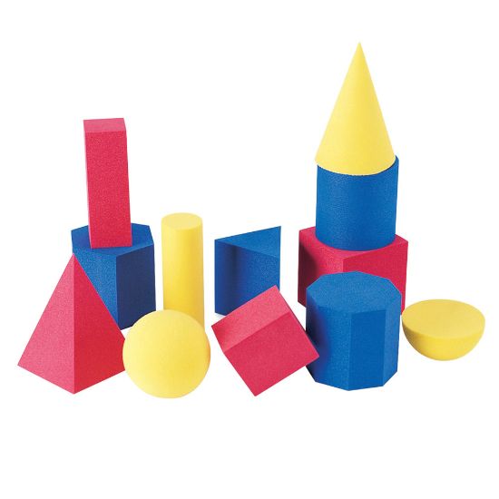 Picture of Learning Resources Hands-On Soft Geometric Shape Set, Assorted Colors, Grades Pre-K - 8