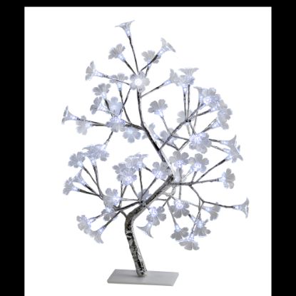 Picture of Simple Designs Morning Glory Lighted Decorative Tree, 23 5/8inH, Clear Shade/Silver Base