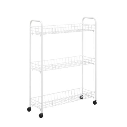 Picture of Honey-can-do CRT-01149 3-tier Laundry Cart, White - 3 Shelf - 22.8in Length x 7.9in Width x 31.3in Height - White